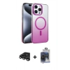 MARSİLYAN™- iPhone 15 Pro Max Kılıf Ahenk Doku Özel Seri - Siyah Vanessa Magic Cam + Raze Metal Kamera Lens - TMGI