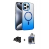 MARSİLYAN™- iPhone 15 Pro Max Kılıf Ahenk Doku Özel Seri - Siyah Vanessa Magic Cam + Raze Metal Kamera Lens - TMGI