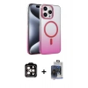 MARSİLYAN™- iPhone 15 Pro Max Kılıf Ahenk Doku Özel Seri - Siyah Vanessa Magic Cam + PVD Metal Kamera Lens - TU