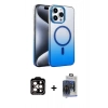 MARSİLYAN™- iPhone 15 Pro Max Kılıf Ahenk Doku Özel Seri - Siyah Vanessa Magic Cam + PVD Metal Kamera Lens - TU