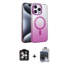 MARSİLYAN™- iPhone 15 Pro Max Kılıf Ahenk Doku Özel Seri - Siyah Vanessa Magic Cam + PVD Metal Kamera Lens - TU