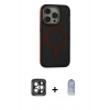 MARSİLYAN™- iPhone 15 Pro Max Kılıf Ahenk Form Serisi - Siyah Joko Magic 5D Cam + PVD Metal Kamera Lens - GI
