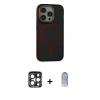 MARSİLYAN™- iPhone 15 Pro Max Kılıf Ahenk Form Serisi - Siyah Joko Magic 5D Cam + PVD Metal Kamera Lens - LT
