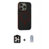 MARSİLYAN™- iPhone 15 Pro Max Kılıf Ahenk Form Serisi - Siyah Joko Magic 5D Cam + PVD Metal Kamera Lens - TU