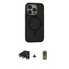 MARSİLYAN™- iPhone 15 Pro Max Kılıf Ahenk Form Serisi - Siyah Joko Magic 5D Hayalet Cam + Raze Metal Kamera Lens - LT