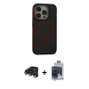 MARSİLYAN™- iPhone 15 Pro Max Kılıf Ahenk Form Serisi - Siyah Vanessa Magic Cam + Raze Metal Kamera Lens - TMGI