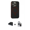 MARSİLYAN™- iPhone 15 Pro Max Kılıf Ahenk Form Serisi - Siyah Vanessa Magic Hayalet Cam + Raze Metal Kamera Lens - LT