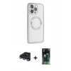 MARSİLYAN™- iPhone 15 Pro Max Kılıf Ahenk Işık Serisi - Şeffaf 360 Full Body Arka Koruyucu + Raze Metal Kamera Lens - LT