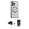 MARSİLYAN™- iPhone 15 Pro Max Kılıf Ahenk Işık Serisi - Siyah 360 Mat Full Body Arka Koruyucu + Raze Metal Kamera Lens - LT
