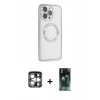 MARSİLYAN™- iPhone 15 Pro Max Kılıf Ahenk Işık Serisi - Siyah 360 Mat Full Body Arka Koruyucu + PVD Metal Kamera Lens - GS