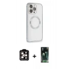 MARSİLYAN™- iPhone 15 Pro Max Kılıf Ahenk Işık Serisi - Siyah 360 Mat Full Body Arka Koruyucu + PVD Metal Kamera Lens - TU