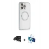 MARSİLYAN™- iPhone 15 Pro Max Kılıf Ahenk Işık Serisi - Siyah 3D Antistatik Seramik Nano Ekran Koruyucu + Raze Metal Kamera Lens - GS