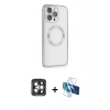 MARSİLYAN™- iPhone 15 Pro Max Kılıf Ahenk Işık Serisi - Siyah 3D Antistatik Seramik Nano Ekran Koruyucu + PVD Metal Kamera Lens - GI
