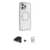 MARSİLYAN™- iPhone 15 Pro Max Kılıf Ahenk Işık Serisi - Siyah Bilvis 0.18mm Plus Cam Ekran Koruyucu + Raze Metal Kamera Lens - GS