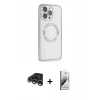 MARSİLYAN™- iPhone 15 Pro Max Kılıf Ahenk Işık Serisi - Siyah Bilvis 3D Mat Cam Ekran Koruyucu + Raze Metal Kamera Lens - GS