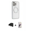 MARSİLYAN™- iPhone 15 Pro Max Kılıf Ahenk Işık Serisi - Siyah Bilvis 3D Mat Cam Ekran Koruyucu + Siyah Raze Metal Kamera Lens
