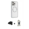 MARSİLYAN™- iPhone 15 Pro Max Kılıf Ahenk Işık Serisi - Siyah Bilvis Hayalet Cam Ekran Koruyucu + Siyah Raze Metal Kamera Lens