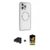 MARSİLYAN™- iPhone 15 Pro Max Kılıf Ahenk Işık Serisi - Siyah Buffer Cam Ekran Koruyucu + Raze Metal Kamera Lens - TMGI