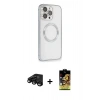MARSİLYAN™- iPhone 15 Pro Max Kılıf Ahenk Işık Serisi - Siyah Buffer Cam Ekran Koruyucu + Raze Metal Kamera Lens - SH