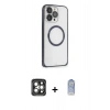 MARSİLYAN™- iPhone 15 Pro Max Kılıf Ahenk Işık Serisi - Siyah Joko Magic 5D Cam + PVD Metal Kamera Lens - GI