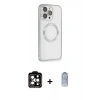 MARSİLYAN™- iPhone 15 Pro Max Kılıf Ahenk Işık Serisi - Siyah Joko Magic 5D Cam + PVD Metal Kamera Lens - TU
