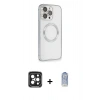 MARSİLYAN™- iPhone 15 Pro Max Kılıf Ahenk Işık Serisi - Siyah Joko Magic 5D Cam + PVD Metal Kamera Lens - SH