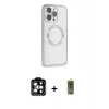 MARSİLYAN™- iPhone 15 Pro Max Kılıf Ahenk Işık Serisi - Siyah Joko Magic 5D Hayalet Cam + PVD Metal Kamera Lens - TU