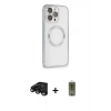 MARSİLYAN™- iPhone 15 Pro Max Kılıf Ahenk Işık Serisi - Siyah Joko Magic 5D Hayalet Cam + Raze Metal Kamera Lens - SH