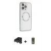 MARSİLYAN™- iPhone 15 Pro Max Kılıf Ahenk Işık Serisi - Siyah Joko Magic 5D Hayalet Cam + Raze Metal Kamera Lens - GS