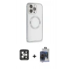 MARSİLYAN™- iPhone 15 Pro Max Kılıf Ahenk Işık Serisi - Siyah Vanessa Magic Cam + PVD Metal Kamera Lens - GI