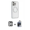 MARSİLYAN™- iPhone 15 Pro Max Kılıf Ahenk Işık Serisi - Siyah Vanessa Magic Cam + PVD Metal Kamera Lens - GS