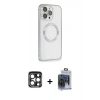 MARSİLYAN™- iPhone 15 Pro Max Kılıf Ahenk Işık Serisi - Siyah Vanessa Magic Cam + PVD Metal Kamera Lens - LT