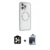MARSİLYAN™- iPhone 15 Pro Max Kılıf Ahenk Işık Serisi - Siyah Vanessa Magic Cam + PVD Metal Kamera Lens - TU