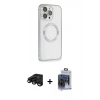 MARSİLYAN™- iPhone 15 Pro Max Kılıf Ahenk Işık Serisi - Siyah Vanessa Magic Cam + Raze Metal Kamera Lens - SH