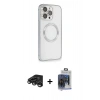 MARSİLYAN™- iPhone 15 Pro Max Kılıf Ahenk Işık Serisi - Siyah Vanessa Magic Cam + Raze Metal Kamera Lens - TMGI