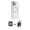 MARSİLYAN™- iPhone 15 Pro Max Kılıf Ahenk Işık Serisi - Siyah Vanessa Magic Cam + Siyah PVD Metal Kamera Lens