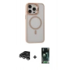 MARSİLYAN™- iPhone 15 Pro Max Kılıf Ahenk Klasik Özel Seri - Şeffaf 360 Full Body Arka Koruyucu + Raze Metal Kamera Lens - GS