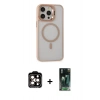 MARSİLYAN™- iPhone 15 Pro Max Kılıf Ahenk Klasik Özel Seri - Siyah 360 Mat Full Body Arka Koruyucu + PVD Metal Kamera Lens - TU