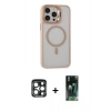 MARSİLYAN™- iPhone 15 Pro Max Kılıf Ahenk Klasik Özel Seri - Siyah 360 Mat Full Body Arka Koruyucu + PVD Metal Kamera Lens - LT