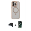 MARSİLYAN™- iPhone 15 Pro Max Kılıf Ahenk Klasik Özel Seri - Siyah 360 Mat Full Body Arka Koruyucu + Raze Metal Kamera Lens - LT