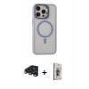 MARSİLYAN™- iPhone 15 Pro Max Kılıf Ahenk Klasik Özel Seri - Siyah Bilvis 3D Cam Ekran Koruyucu + Raze Metal Kamera Lens - LT
