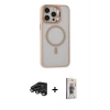 MARSİLYAN™- iPhone 15 Pro Max Kılıf Ahenk Klasik Özel Seri - Siyah Bilvis 3D Cam Ekran Koruyucu + Raze Metal Kamera Lens - TMGI