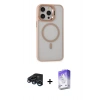 MARSİLYAN™- iPhone 15 Pro Max Kılıf Ahenk Klasik Özel Seri - Siyah Bilvis 5in1 3D Magic Cam Ekran Koruyucu + Lacivert Raze Metal Kamera Lens