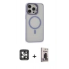 MARSİLYAN™- iPhone 15 Pro Max Kılıf Ahenk Klasik Özel Seri - Siyah Bilvis Hayalet Cam Ekran Koruyucu + PVD Metal Kamera Lens - GI