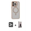 MARSİLYAN™- iPhone 15 Pro Max Kılıf Ahenk Klasik Özel Seri - Siyah Bilvis Hayalet Cam Ekran Koruyucu + PVD Metal Kamera Lens - SH