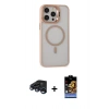 MARSİLYAN™- iPhone 15 Pro Max Kılıf Ahenk Klasik Özel Seri - Siyah Buffer Hayalet Cam Ekran Koruyucu + Raze Metal Kamera Lens - LT