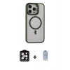 MARSİLYAN™- iPhone 15 Pro Max Kılıf Ahenk Klasik Özel Seri - Siyah Joko Magic 5D Cam + PVD Metal Kamera Lens - TU
