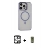 MARSİLYAN™- iPhone 15 Pro Max Kılıf Ahenk Klasik Özel Seri - Siyah Joko Magic 5D Hayalet Cam + PVD Metal Kamera Lens - GS