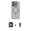 MARSİLYAN™- iPhone 15 Pro Max Kılıf Ahenk Klasik Özel Seri - Siyah Joko Magic 5D Hayalet Cam + PVD Metal Kamera Lens - TU