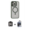 MARSİLYAN™- iPhone 15 Pro Max Kılıf Ahenk Klasik Özel Seri - Siyah Vanessa Magic Cam + PVD Metal Kamera Lens - TU